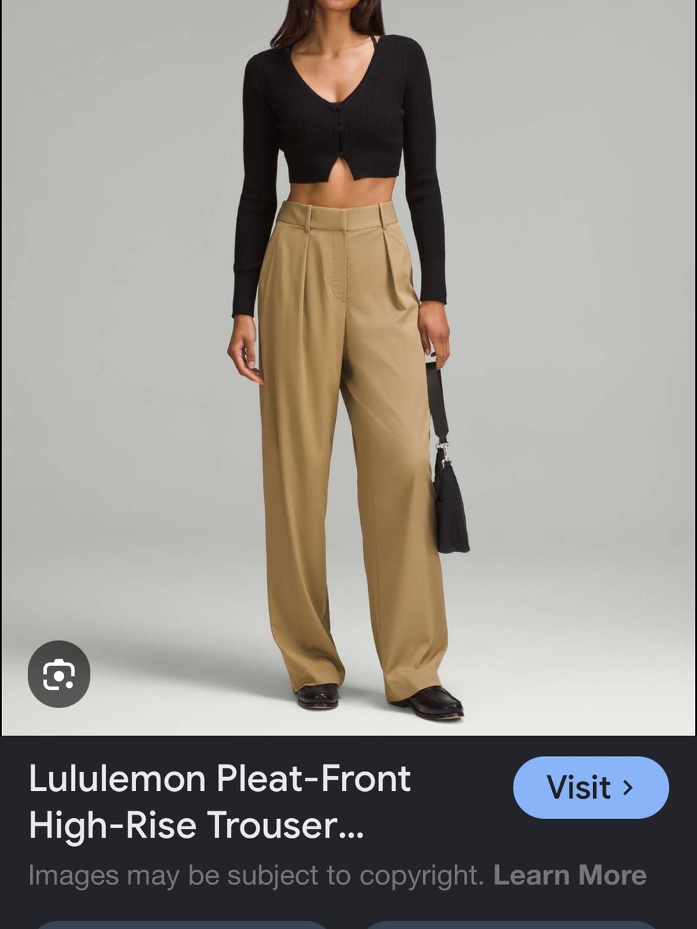 lululemon pleat front high rise Trousers in filbert tan size 0 - Picture 2 of 9